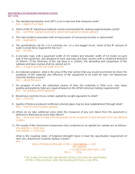 materials engineer exam|2. 130 Questions in Materials Engineer Exam (Chua).